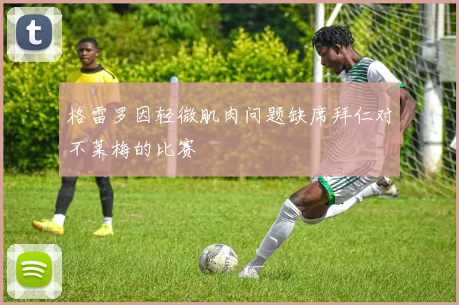 格雷罗因轻微肌肉问题缺席拜仁对不莱梅的比赛